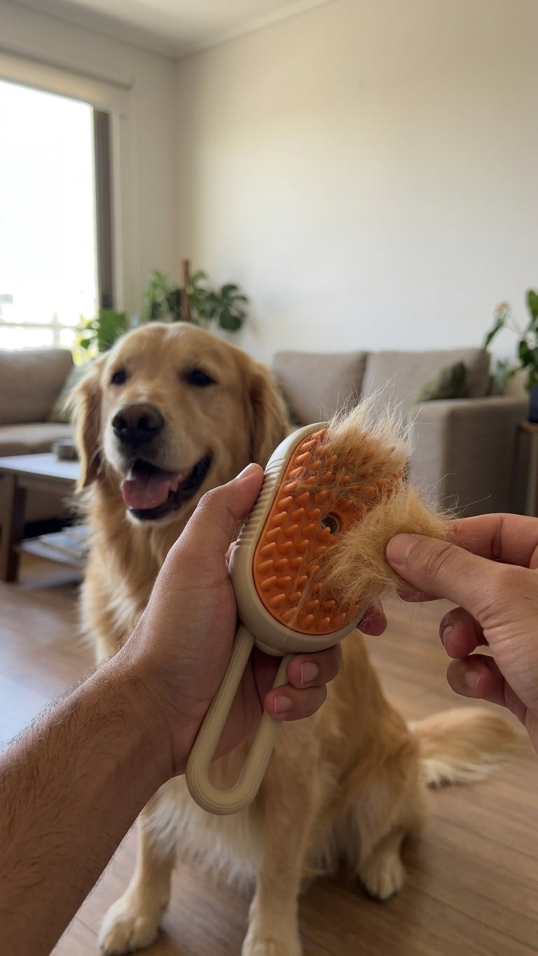 Vapaw — Brosse Vapeur Anti-Poils & Démêlante pour Chien & Chat